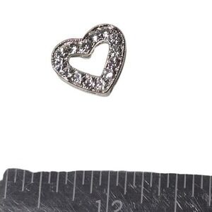 NEW NOTHING BUT HEARTS .925 silver CZ tiny structured slide heart pendant charm